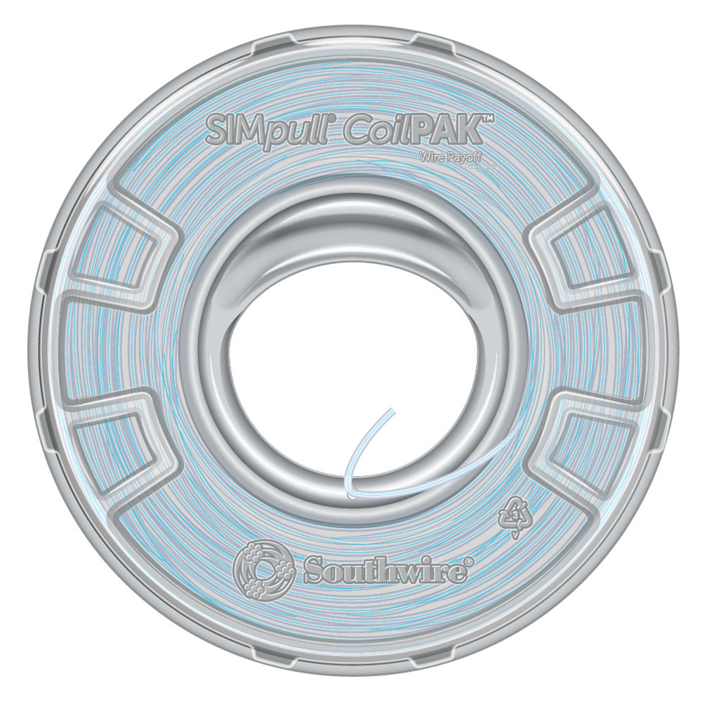 58019304 THHN Wire, 12 AWG, Copper Conductor, Stranded, White/Blue, 1000 ft CoilPak
