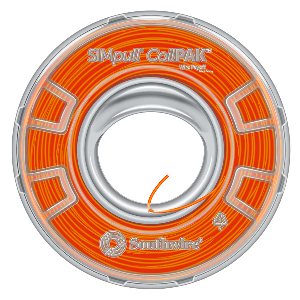 58019604 THHN Wire, 12 AWG, Copper Conductor, Stranded, Orange, 1000 ft CoilPak