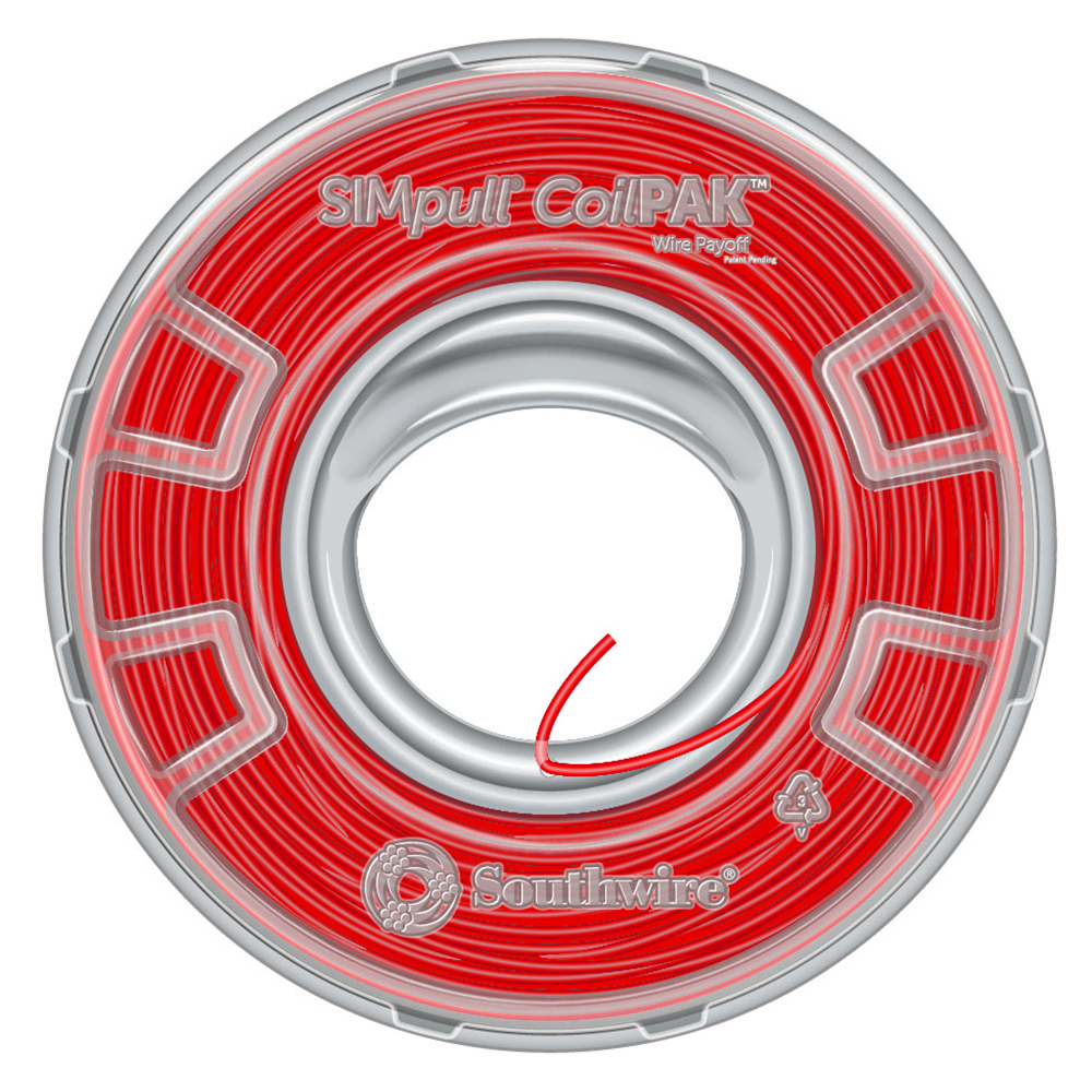 58019804 THHN Wire, 12 AWG, Copper Conductor, Stranded, Red, 1000 ft CoilPak
