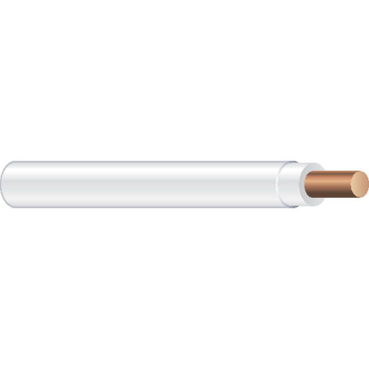 58027504 THHN Wire, 12 AWG, Copper Conductor, Solid, White, 1000 ft CoilPak