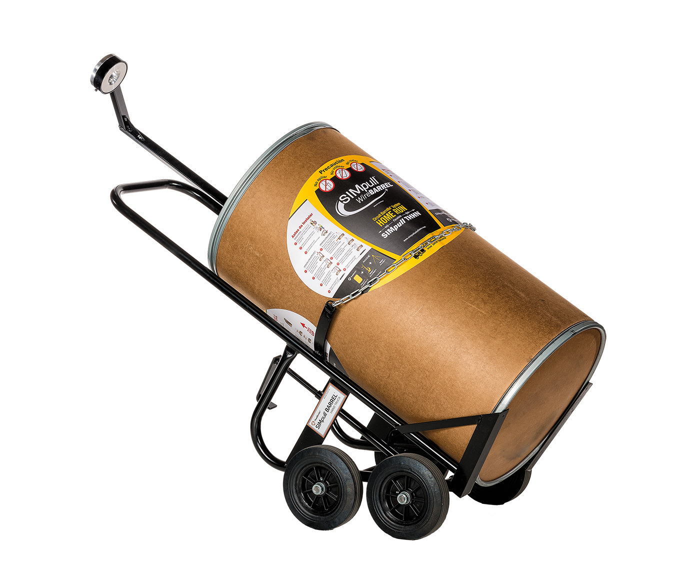 58133001 SIMpull Barrel Hand Truck, 27 in L x 24-1/2 in W x 61 in H, 1000 lb Load, Black