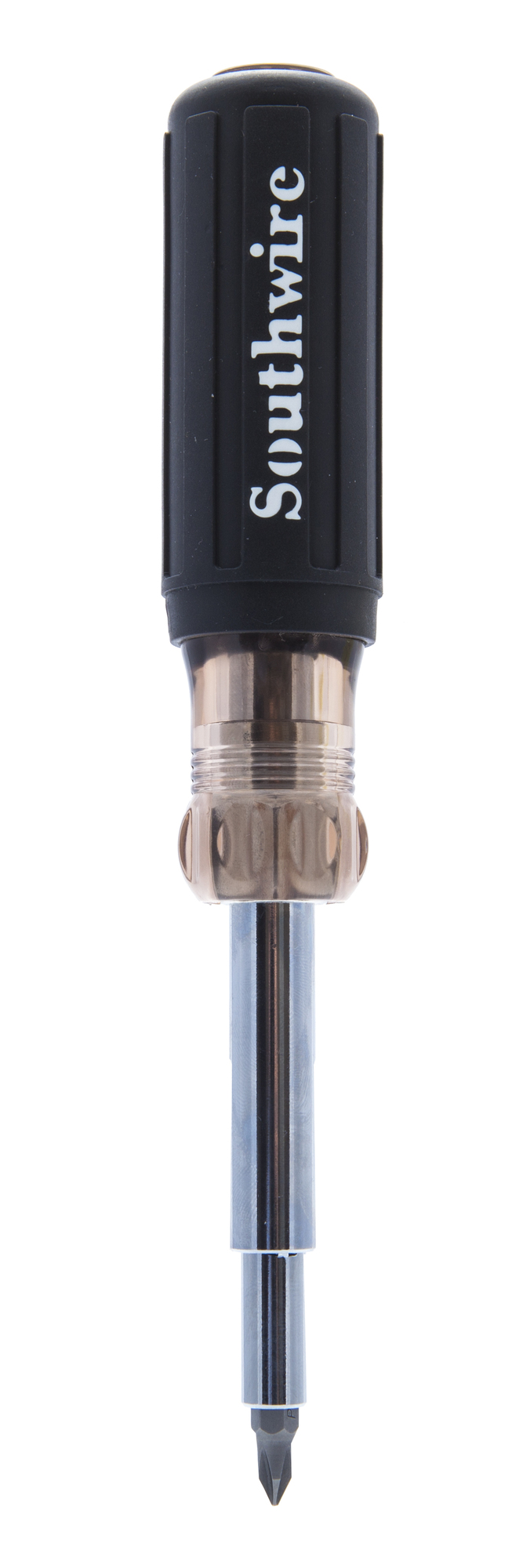582856 9-in-1 Double-Sided Multi-Bit Screwdriver, 9 Pieces, 3/16 to 3/8 in Range, Hex/Phillips/Slotted/Square Point, Cushion Grip Handle, Steel