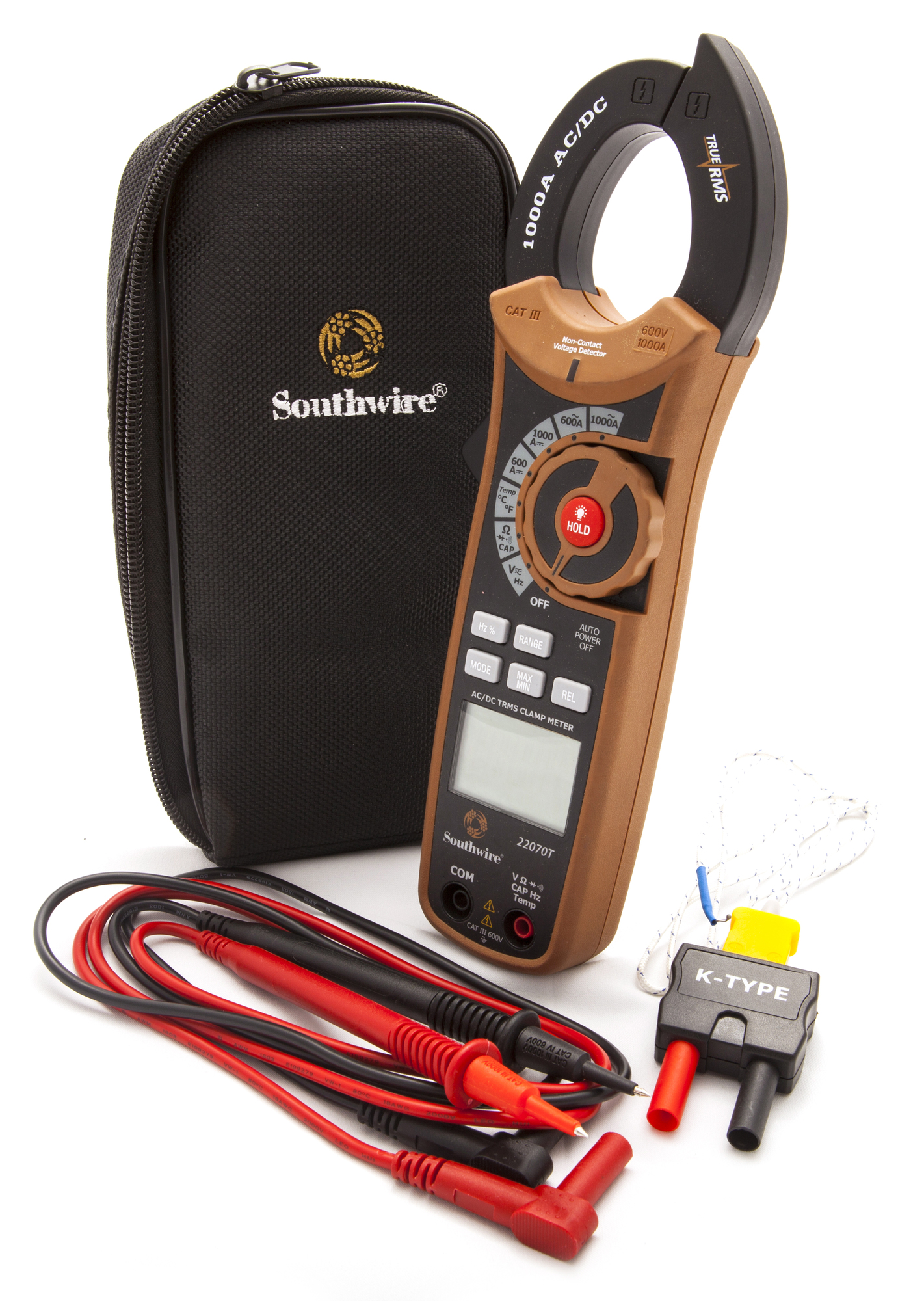 582903 AC/DC Clamp Meter, 600 V AC/DC, 1000 A, 60 MOhm, 10 MHz, 1-1/2 in Jaw, Backlit LCD Display