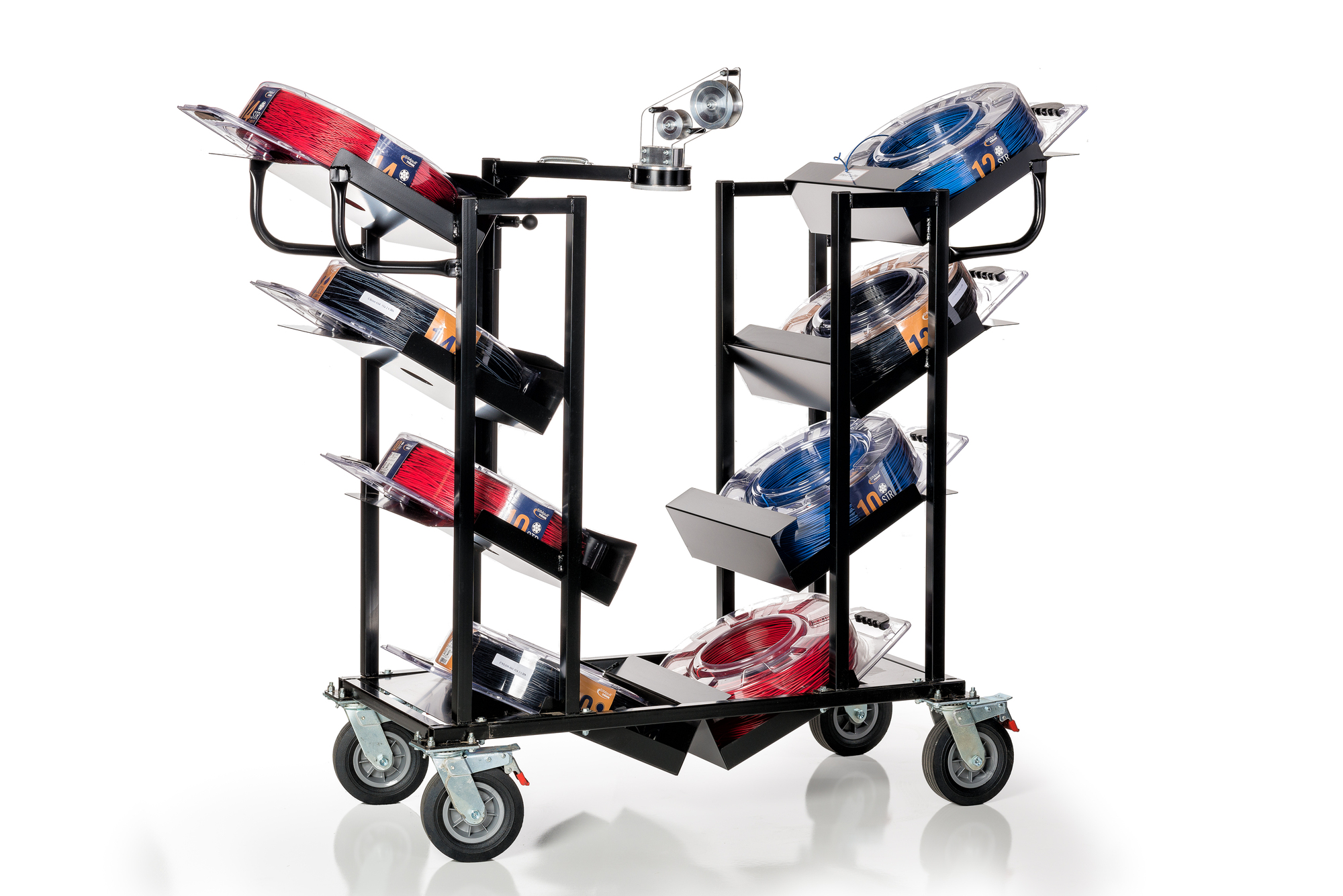 58386901 SIMpull CoilPak Rugged Transport System, 52 in L x 24 in W x 90 in H, 500 lb Load, Black
