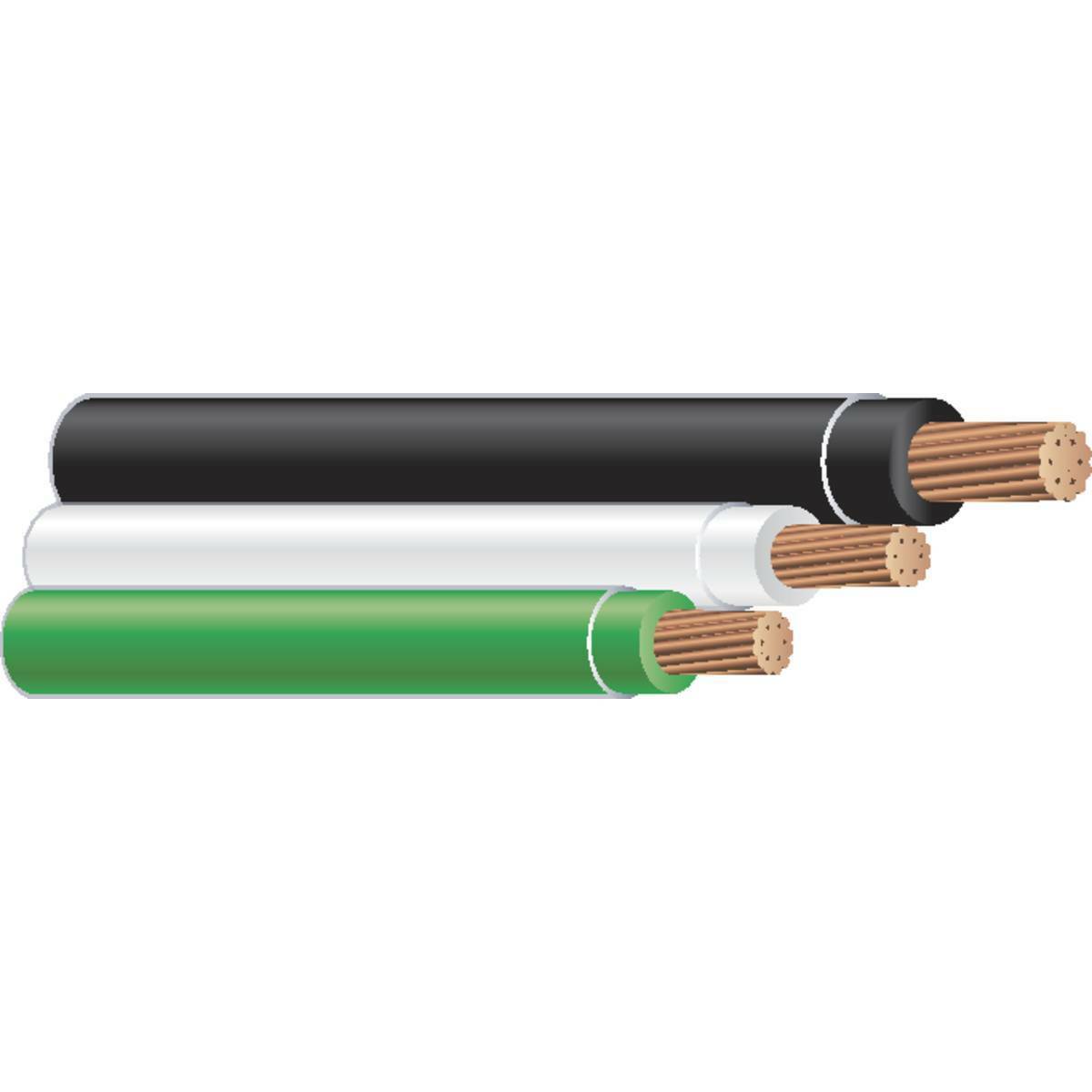 58453303 THHN Wire, 12 AWG, 3 Copper Conductors, 19 Stranded, Black/White/Green, 350 ft CoilPak
