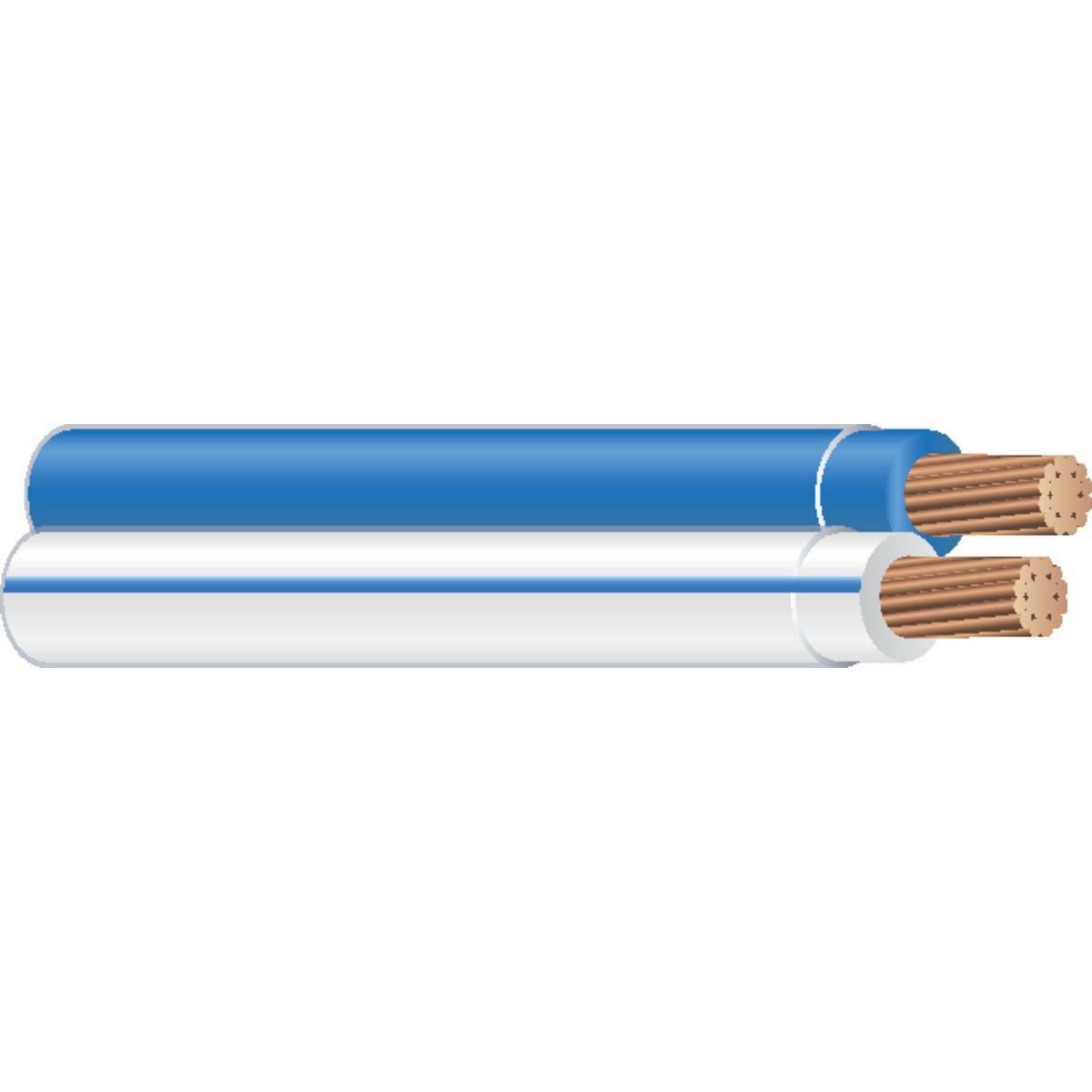 58609704 THHN Wire, 12 AWG, 2 Copper Conductors, 19 Stranded, Blue/White and Blue, 500 CoilPak