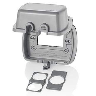 5981-UGY Extra Duty While-In-Use Cover, 5.56 in L x 5.38 in W x 3.08 in D, Weatherproof Cover, Polycarbonate