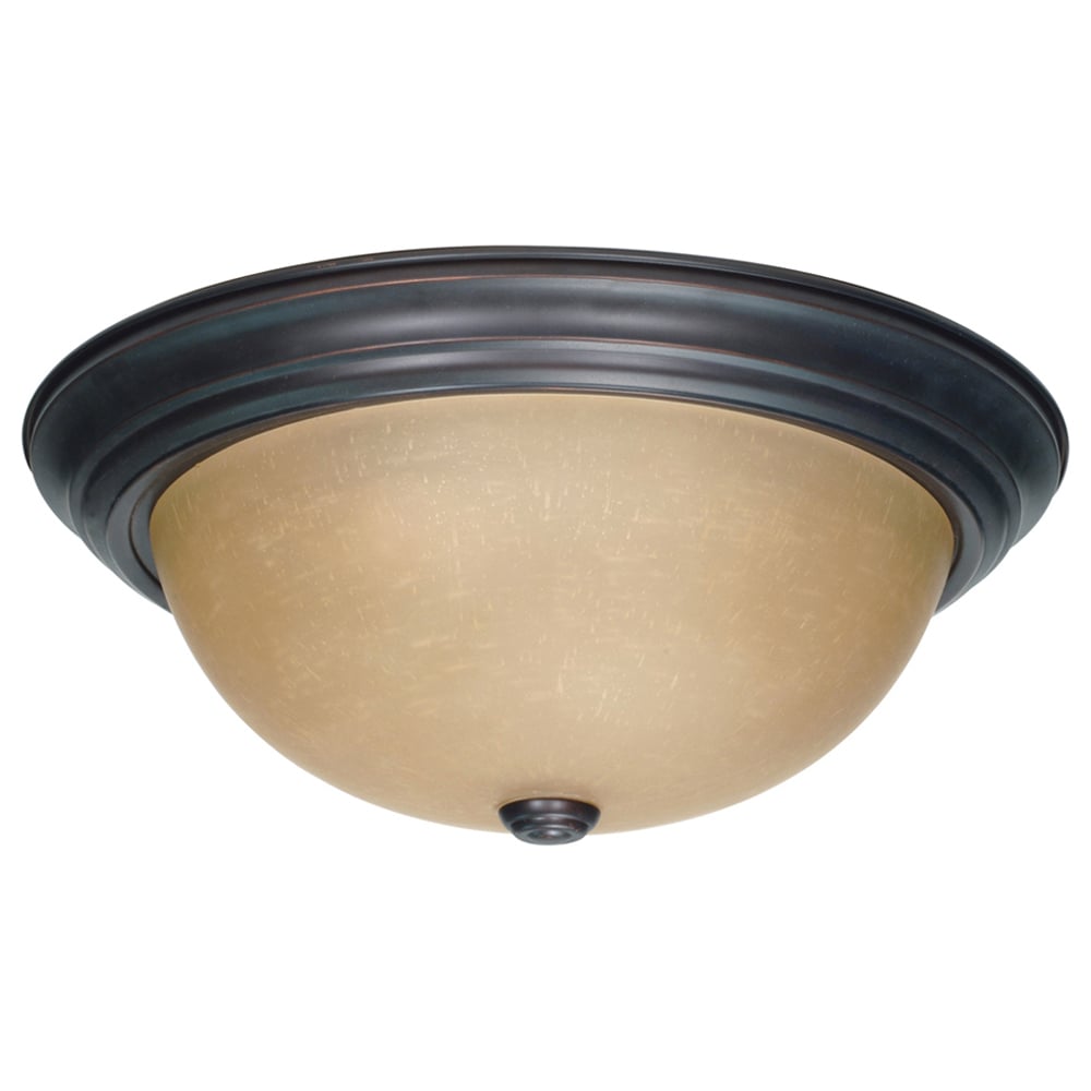 60-1257 Large Dome Transitional Ceiling Light, (3) A19 Lamp, 120 V AC, Mahogany Bronze Housing