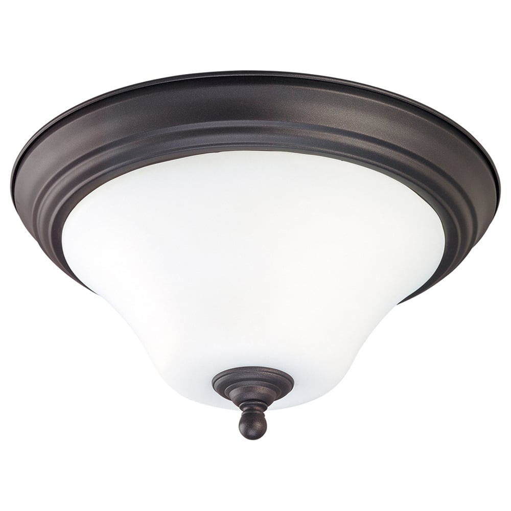60-1846 Dupont Large Dome Transitional Ceiling Light, (2) A19 Lamp, 120 VAC, Dark Chocolate Bronze Housing