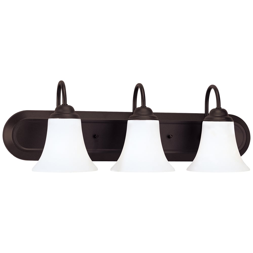 60-1854 DuPont Transitional Vanity Light Fixture, (3) A19 Lamp, 120 VAC, Dark Chocolate Bronze Housing