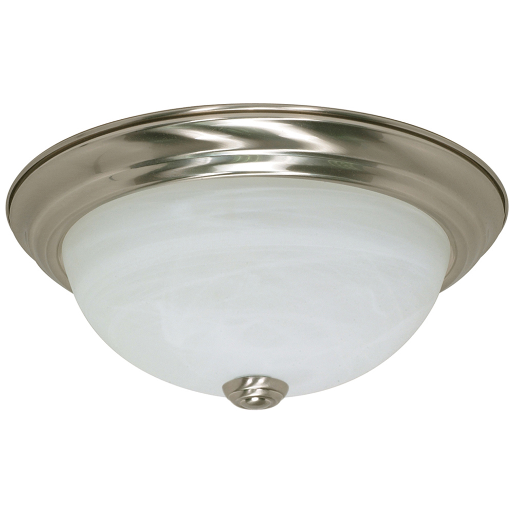 60-197 Transitional Ceiling Light, (2) A19 Lamp, 120 V AC, Brushed Nickel Housing