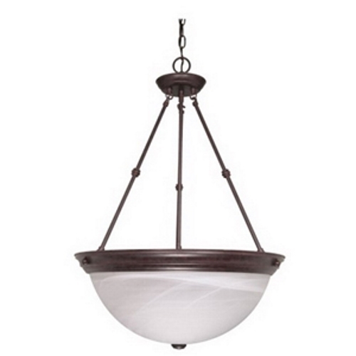 60-212 Transitional Hanging Pendant Light Fixture, (3) A19 Lamp, 120 V AC, Old Bronze Housing