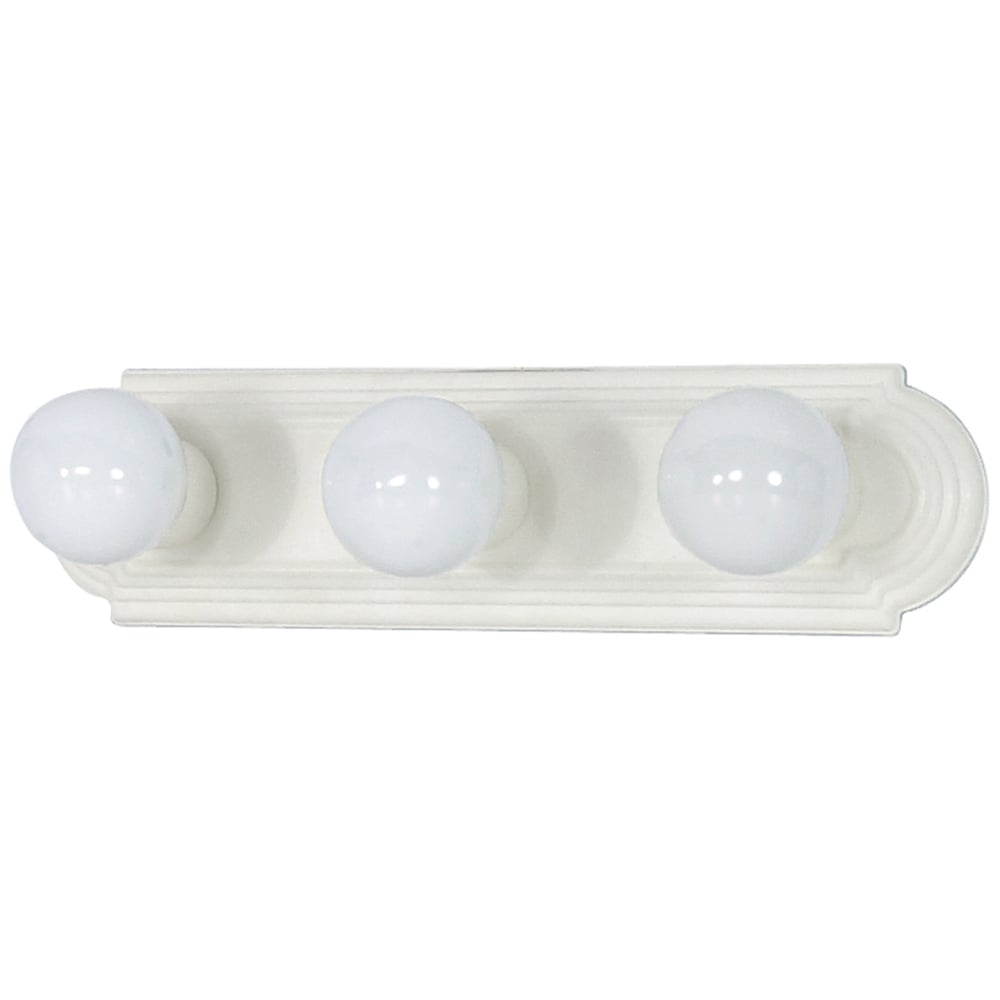 60-312 Signature Racetrack Style Utility Vanity Light Fixture, (3) Incandescent Lamp, 120 V AC, Textured White Housing