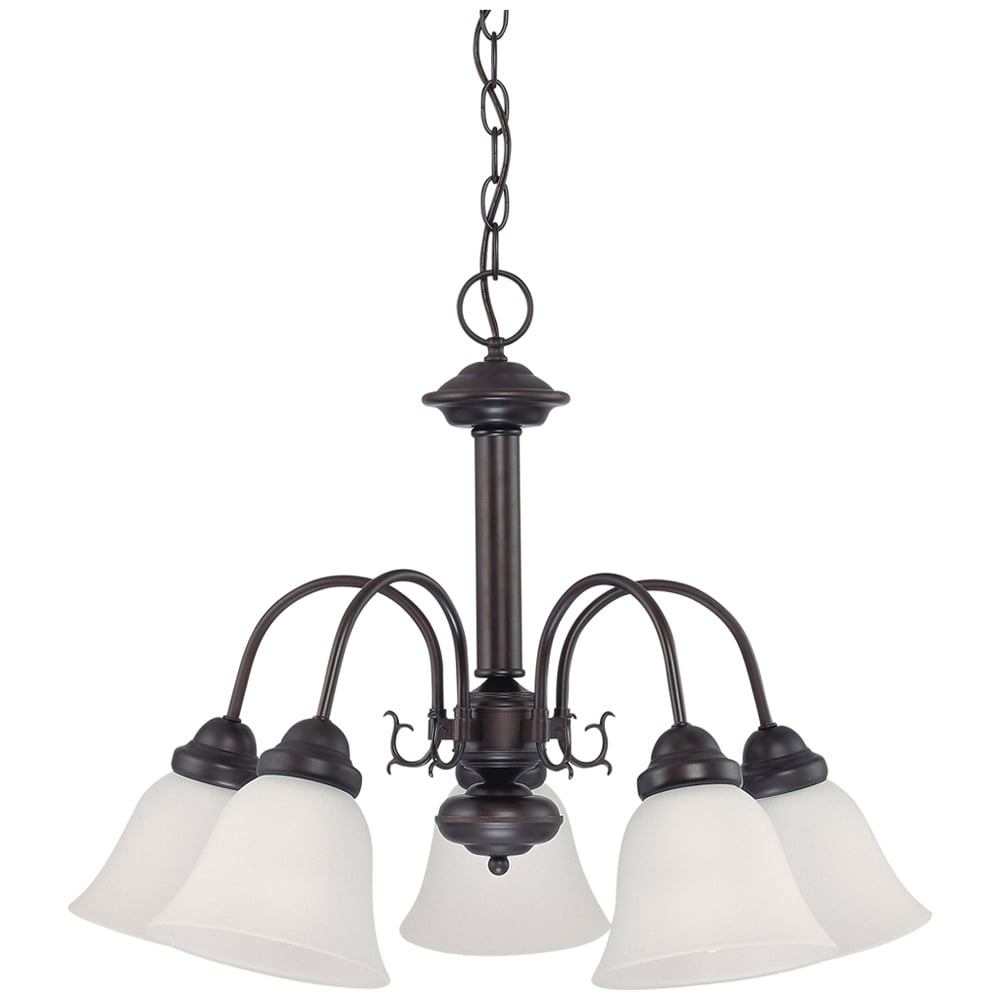 60-3141 Ballerina Traditional Chandelier, (5) A19 Lamp, 120 V AC, Mahogany Bronze Housing