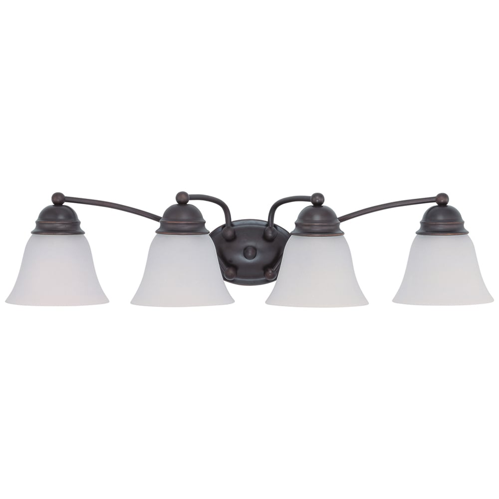 60-3168 Empire Transitional Vanity Light Fixture, (4) A19 Lamp, 120 V AC, Mahogany Bronze Housing