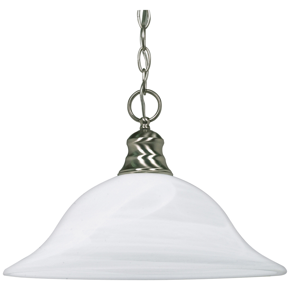 60-3198 Transitional Pendant Light Fixture, (1) Lamp, 120 VAC, Brushed Nickel Housing