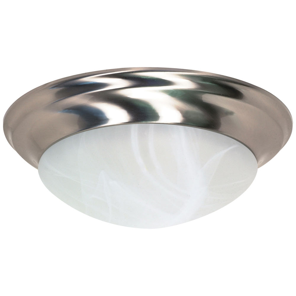 60-3203 Large Twist and Lock Dome Transitional Ceiling Light, (3) T2 Lamp, 120 VAC, Brushed Nickel Housing