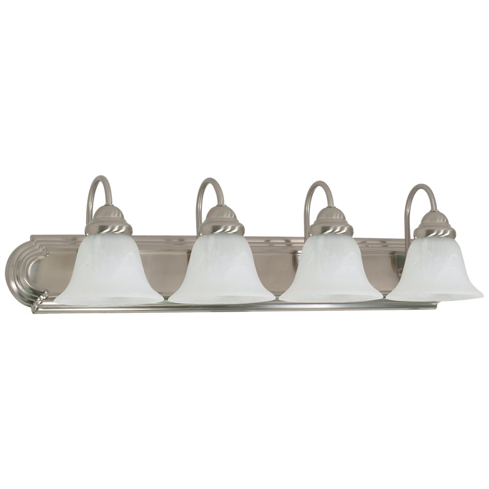 60-322 Ballerina Traditional Vanity Light Fixture, (4) A19 Lamp, 120 V AC, Brushed Nickel Housing