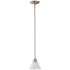 Empire - 1 Light 7 Mini Pendant w/ Frosted White Glass - Brushed Nickel