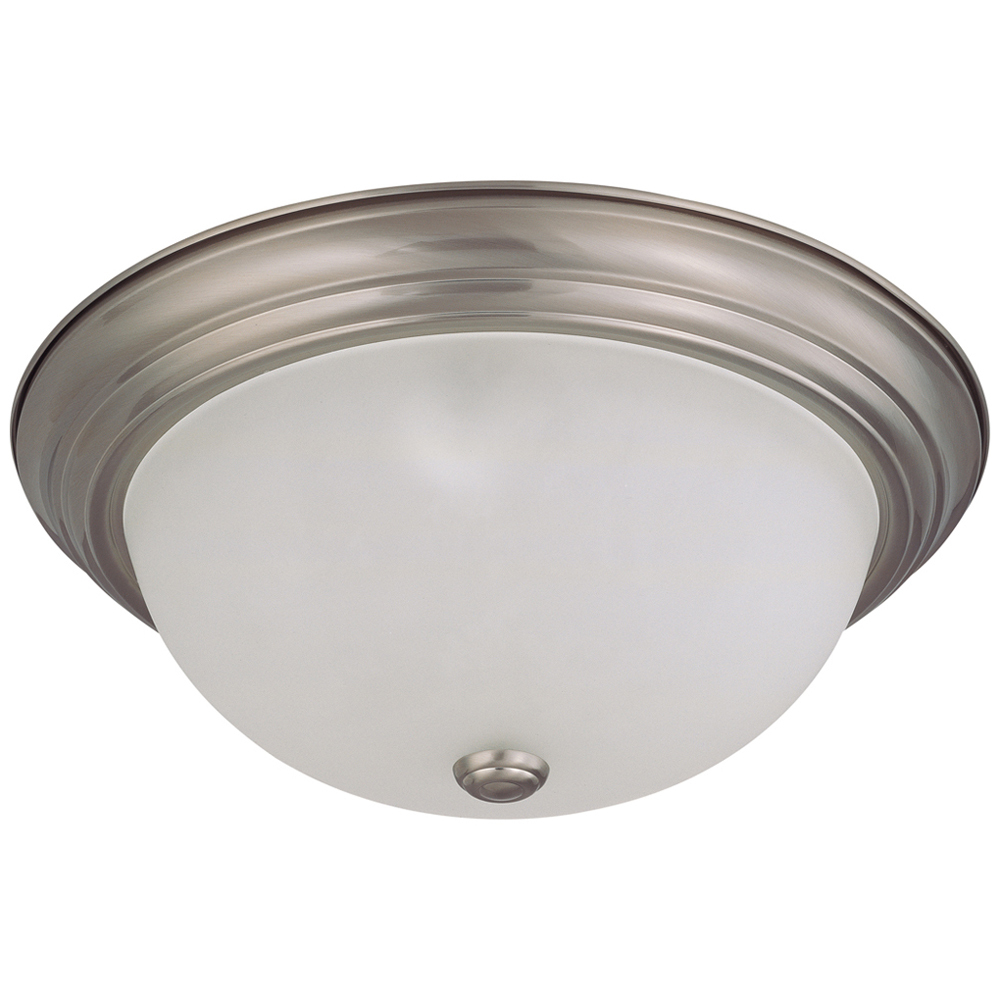 60-3263 Large Transitional Ceiling Light, (3) A19 Lamp, 120 V AC, Brushed Nickel Housing