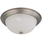 3 Light 15 Flush Mount w/ Frosted White Glass - Brushed Nickel