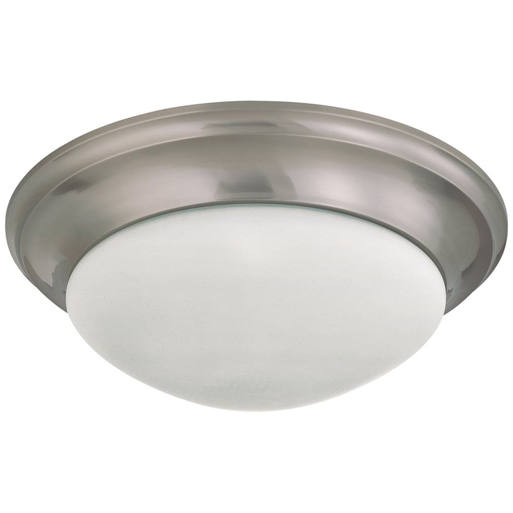 60-3273 Large Twist and Lock Dome Transitional Ceiling Light, (3) A19 Lamp, 120 V AC, Brushed Nickel Housing