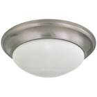 3 Light 17 Flush Mount Twist & Lock w/ Frosted White Glass - Brushed Nickel