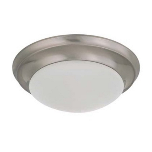 60-3314 Small Twist and Lock Dome Transitional Ceiling Light, (1) T3 Lamp, 120 VAC, Brushed Nickel Housing