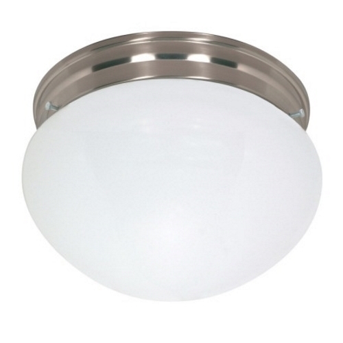 60-406 Large Utility Ceiling Light, (2) T4 Lamp, 120 VAC, Brushed Nickel Housing