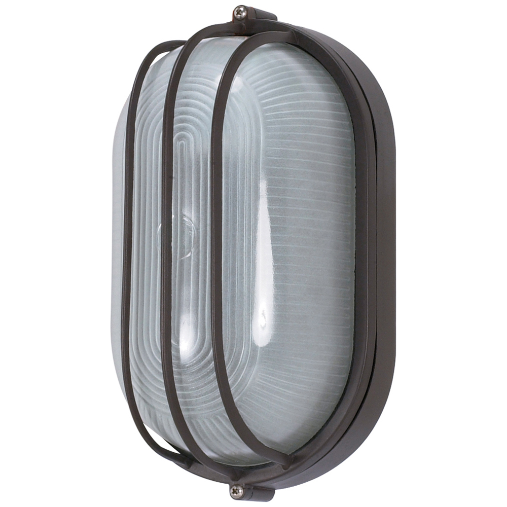 60-525 Caged Oval Transitional Outdoor Wall Light, (1) A19 Lamp, 120 V AC, Architectural Bronze Housing