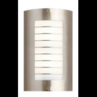 The Newport(TM) 15.25in; 1 light outdoor wall light features a modern look with its Brushed Nickel finish and white acrylic diffuser. The Newport outdoor wall light is perfect in a contemporary environment.