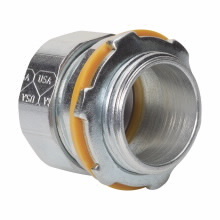 653RTUS Liquid Tight Conduit Connector, 1-1/4 in Trade, Steel, Zinc Electroplated