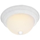 2 Light - 13 - Flush Mount - Frosted Ribbed - Textured White