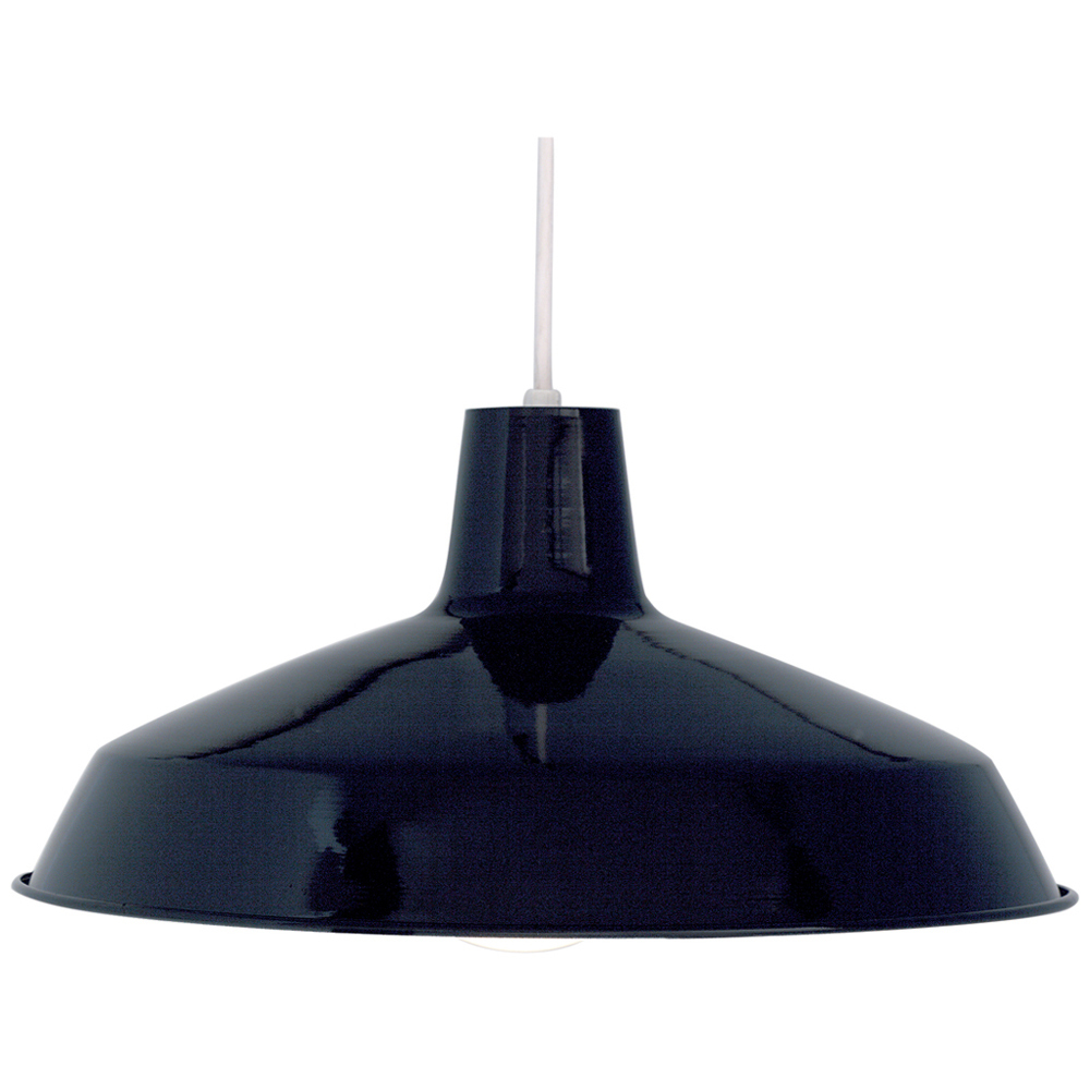 76-284 Traditional Pendant Light Fixture, (1) A19 Lamp, 120 VAC, Black Housing