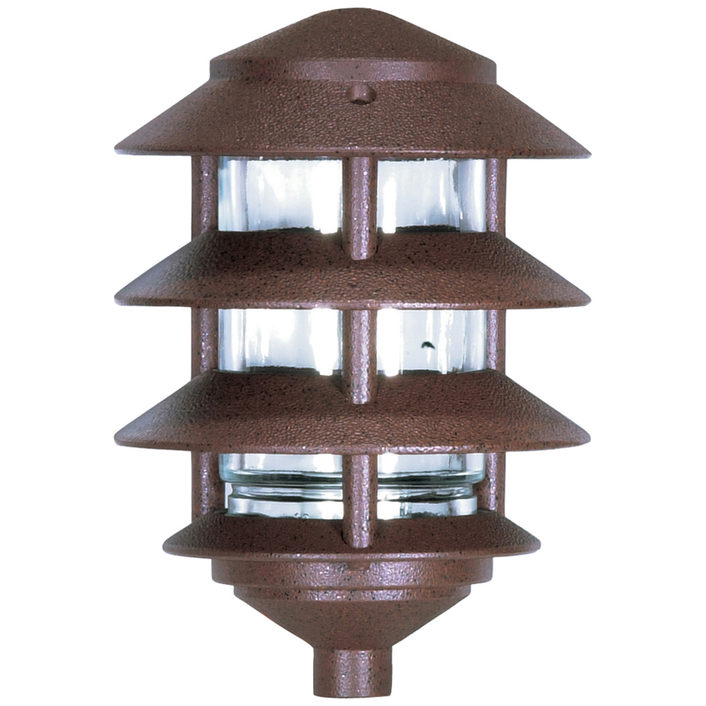 76-633 4-Tier Landscape Traditional Path Light Fixture, (1) A19 Lamp, 100 W Fixture, 120 VAC, Old Bronze Housing