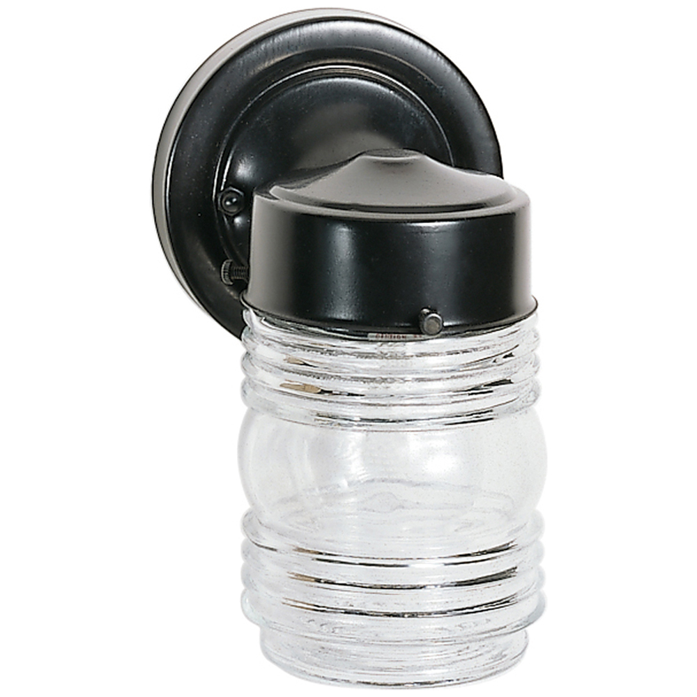 77-119B Porch Traditional Outdoor Wall Fixture, (1) A19 Lamp, 120 VAC, Black Housing