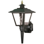 1 Light - 17 - Wall Lantern - Coach Lantern w/Brass Trimmed Acrylic Panels - Black