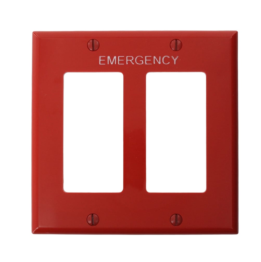 80409-REW Decora Special Purpose Standard Size Wall Plate, 2 Gangs, 4.562 in W x 4.5 in H, Nylon, Red