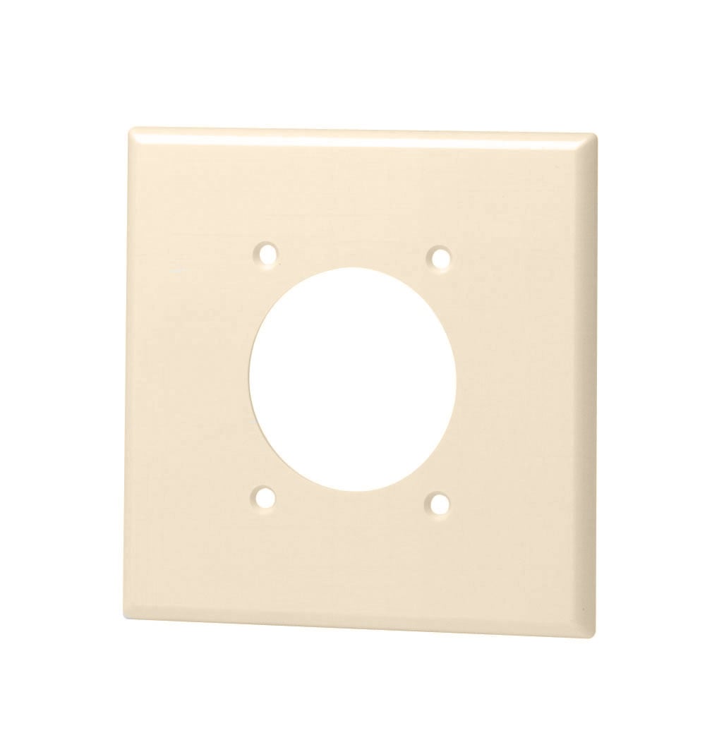 80526-T Standard Size Traditional Wall Plate, 2 Gangs, 4.562 in W x 4.5 in H, Thermoset, Light Almond