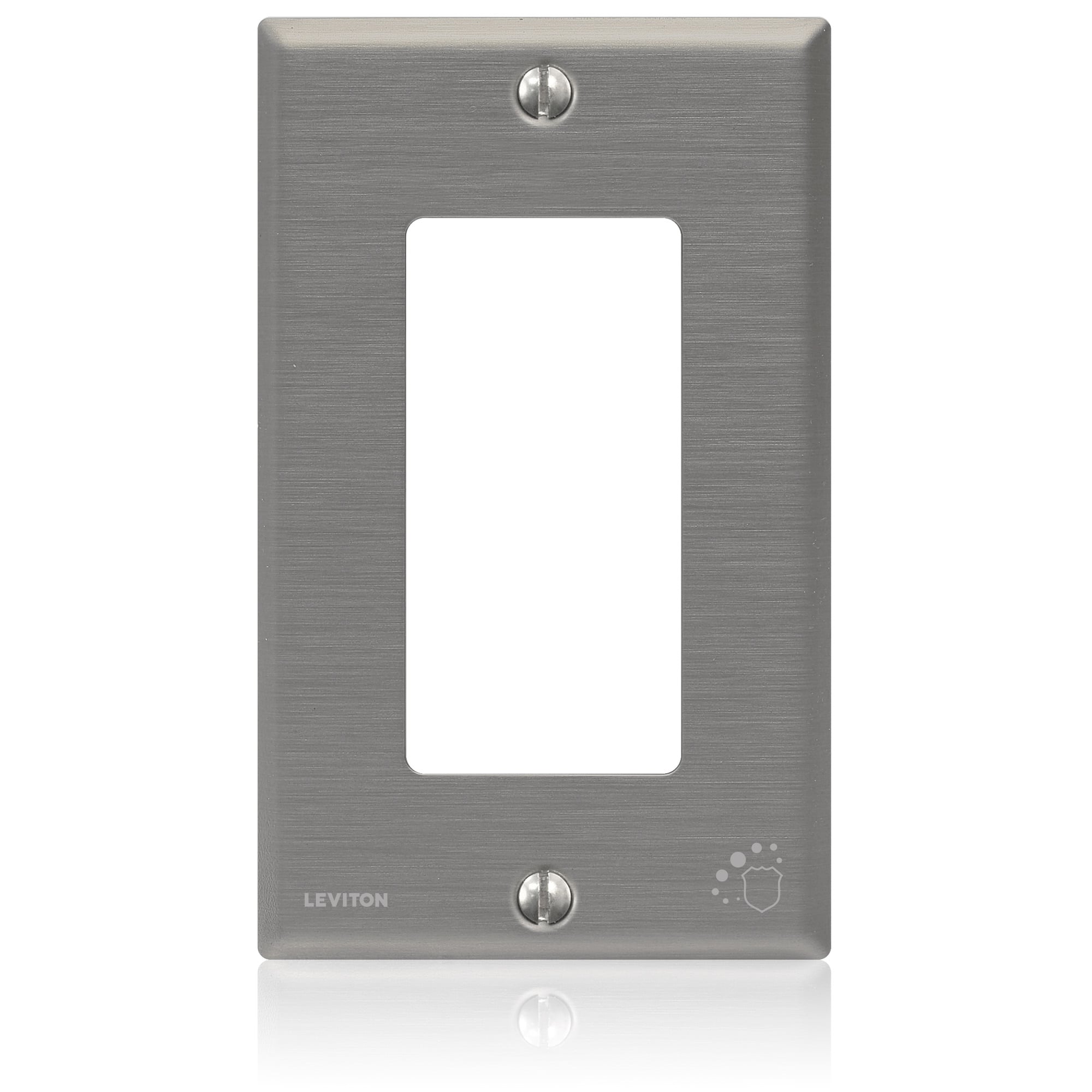 84401-A40 Decora Standard Size Wall Plate, 1 Gangs, 2-3/4 in W x 4-1/2 in H, Stainless Steel