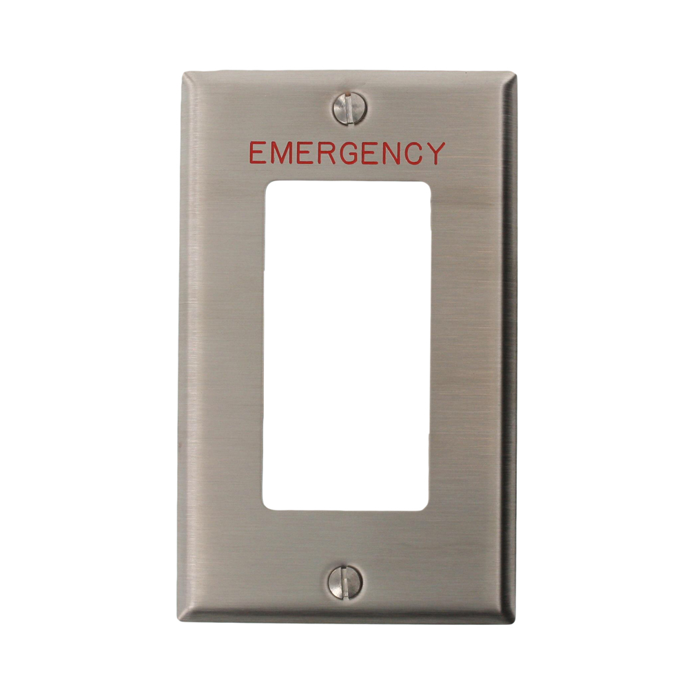 84401-E40 Decora Standard Size Wall Plate, 1 Gangs, 2-3/4 in W x 4-1/2 in H, 302 Stainless Steel
