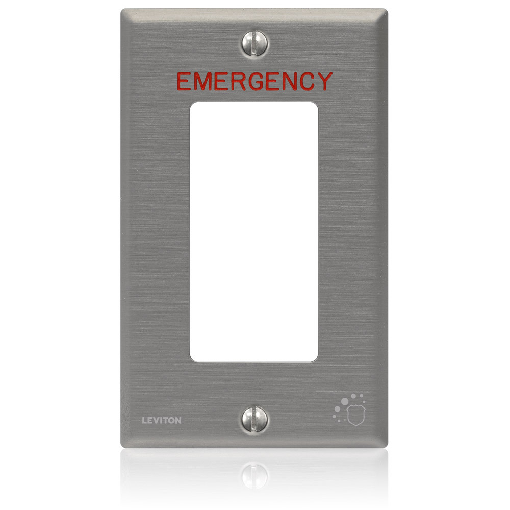 84401-E4A Decora Standard Size Wall Plate, 1 Gangs, 2-3/4 in W x 4-1/2 in H, Stainless Steel