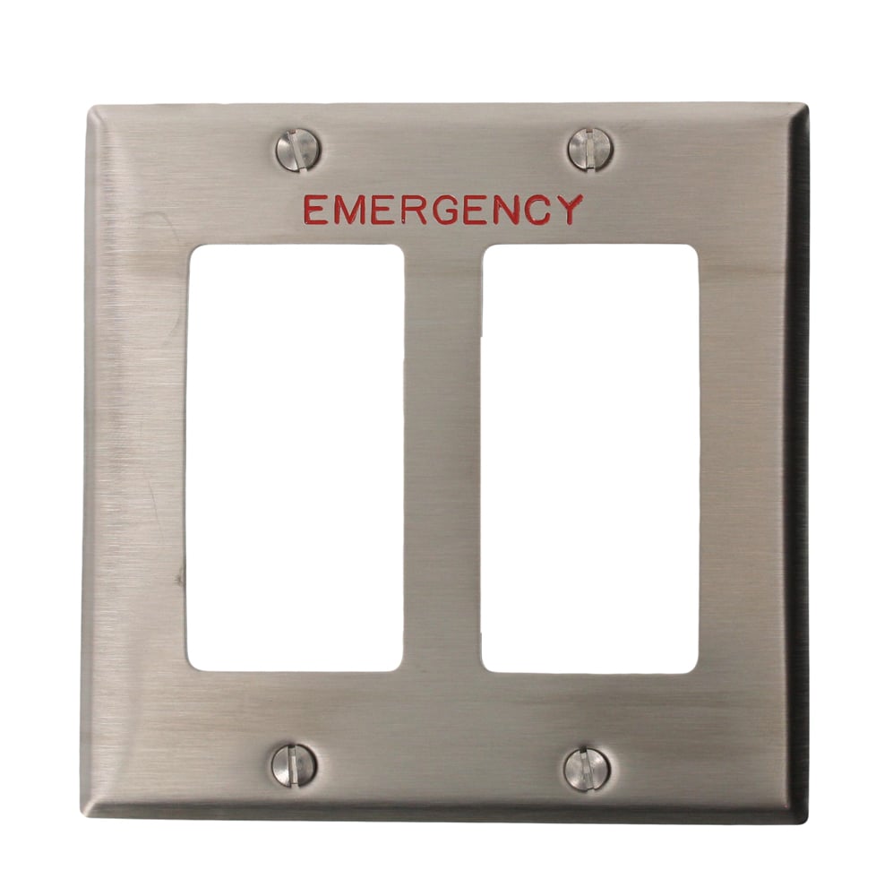 84409-E40 Decora Standard Size Wall Plate, 2 Gangs, 4.562 in W x 4.5 in H, 302 Stainless Steel
