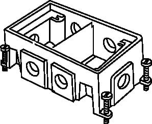880CS2-NA Fully Adjustable Floor Box, Cast Iron, 117 cu-in Capacity, 2 Gangs, 4 Outlets, 6 Knockouts, 8-1/2 in L x 5-3/16 in W x 3-7/16 in H