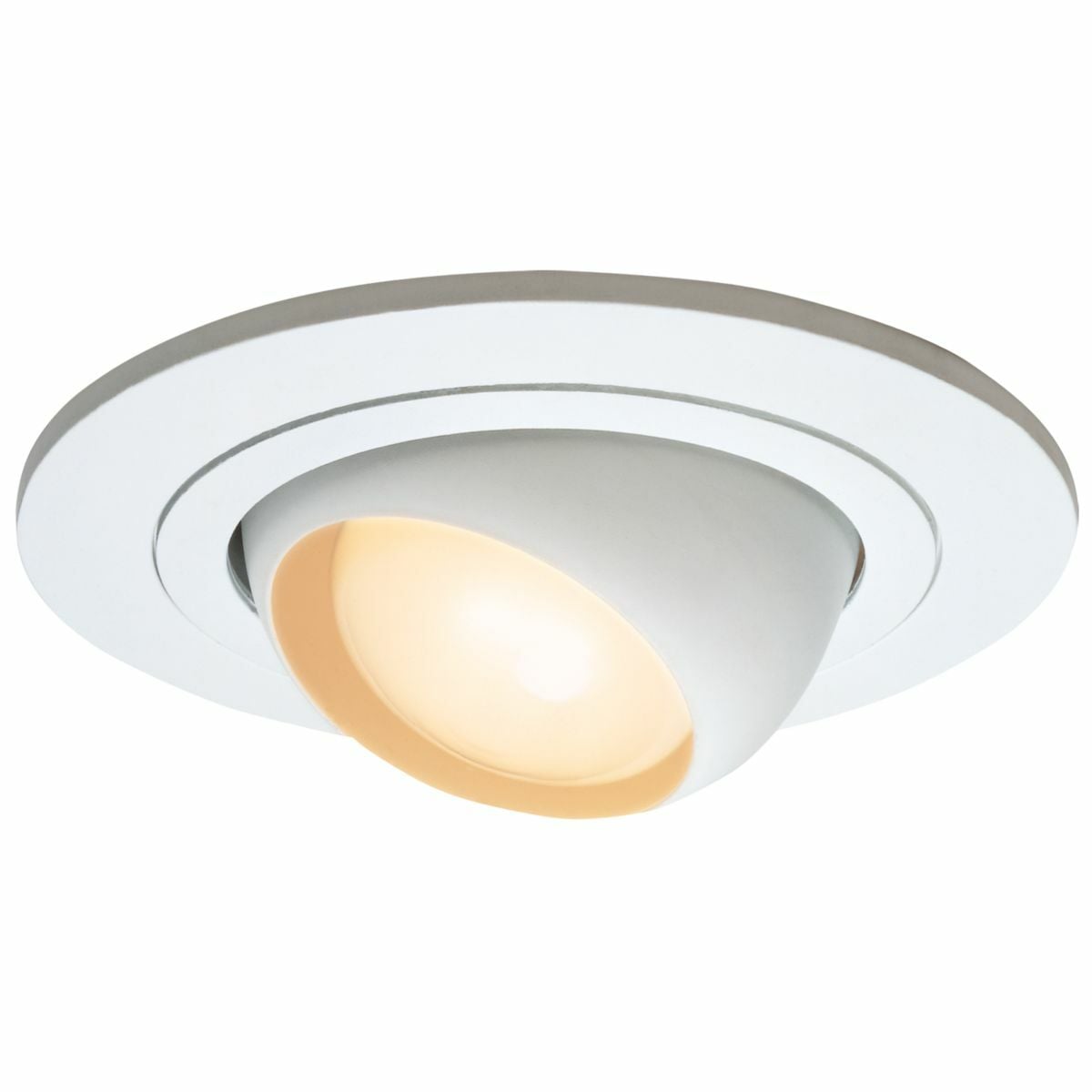 998P Halo Adjustable Eyeball Downlight Trim, 4 in ID x 4 in OD, Incandescent Lamp, For Use With PAR16 and R16 Lamps, H99TAT, H99RTAT and H99ICAT Incandescent Small Aperture Housing, Aluminum