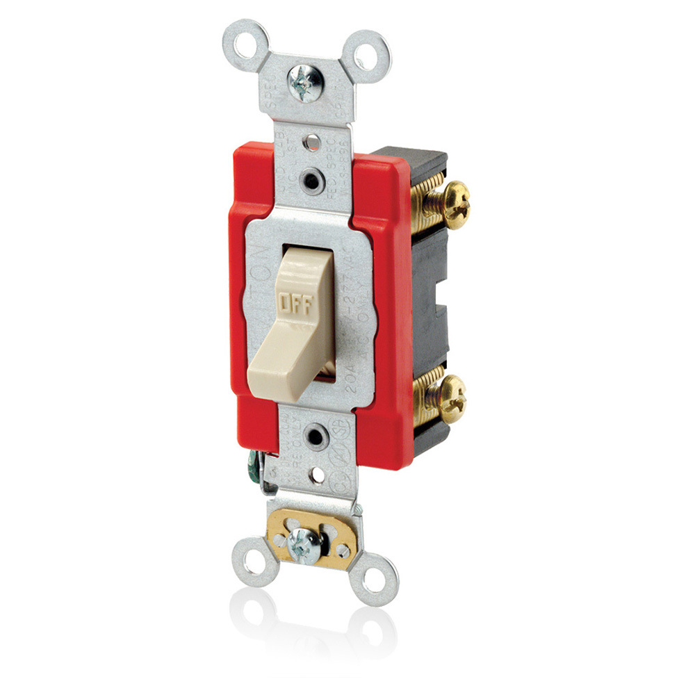 A1221-2I Standard Antimicrobial Treated Toggle Switch With External Wire Clamp, 120/277 V AC, 20 A, 800 W, 1000 VA Power Rating