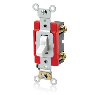 A1223-2W 3-Way Self-Grounding AC Quiet Toggle Switch, 120/277 V AC, 20 A, 800 W, 1000 VA Power Rating