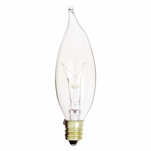 A3673 Decorative Dimmable Incandescent Lamp, 15 W, E12 Incandescent Lamp, CA8 Shape, 95 Lumens Initial