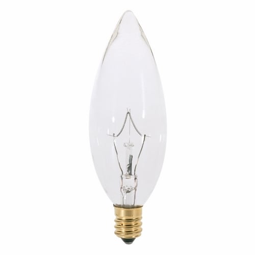 A3682 Decorative Dimmable Incandescent Lamp, 25 W, E12 Incandescent Lamp, BA9-1/2 Shape, 193 Lumens Initial