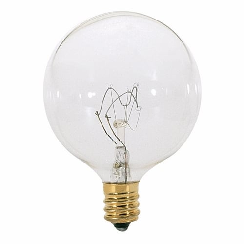 A3922 Decorative Dimmable Globe Incandescent Lamp, 25 W, E12 Incandescent Lamp, G16-1/2 Shape, 186 Lumens Initial